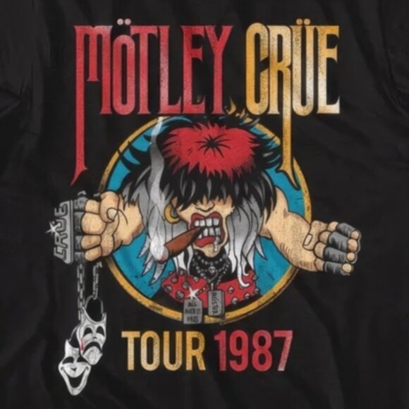 Vintage style Motley Crue Tour 1987 Black Shirts, Trendy Motley Crue Fan tee - Picture 3 of 4